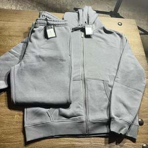 New Snipes Grey Tracksuit - Zip Hoodie & Joggers Fleece Set - Men's Size L